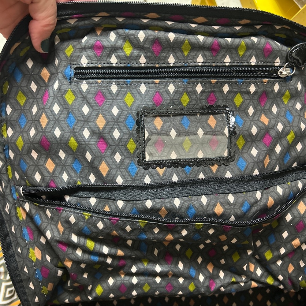 Brighten dark grey purple blue floral weekender spinner carry on luggage - Picture 8 of 12